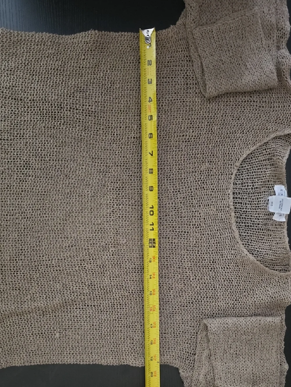 Express Open-Weave Crewneck Silk Sweater in Taupe